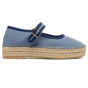 Blue Mary Jane Espadrille Flats, 8.5